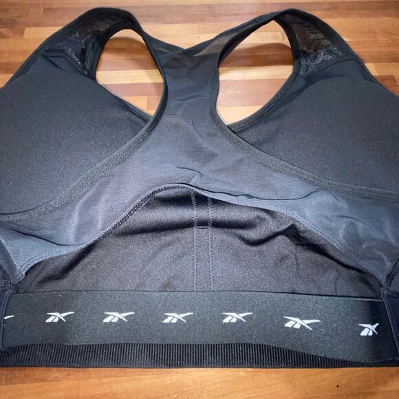 Reebok Lux Vector Medium Impact Racerback Bra black 4X - Picture 3 of 6